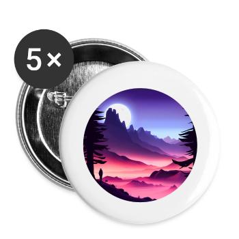 Austronaute seul dans une galaxie extraterrestre - Lot de 5 petits badges (25 mm) - blanc - Devant