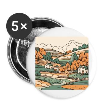 Landschaft - Buttons klein 25 mm (5er Pack) - Weiß - Vorne