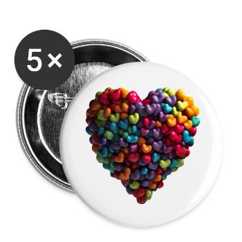 Declarations of love come in many forms - Buttons small 1''/25 mm (5-pack) - white - Front