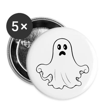 Geist Geister Geisterstunde Halloween - Buttons klein 25 mm (5er Pack) - Weiß - Vorne