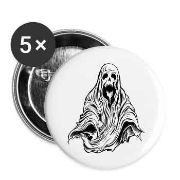 Geist Geister Geisterstunde Halloween - Buttons klein 25 mm (5er Pack) - Weiß - Vorne
