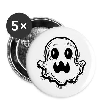 Geist Geister Geisterstunde Halloween - Buttons klein 25 mm (5er Pack) - Weiß - Vorne