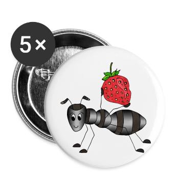 Ameise - Buttons klein 25 mm (5er Pack) - Weiß - Vorne