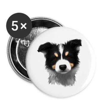Propriétaires de chiens Border Collie Chiens Amoureux des chiens - Lot de 5 petits badges (25 mm) - blanc - Devant