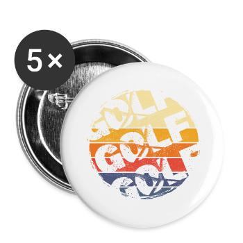 Golf Schrift Golfen Golfspieler Sport Hobby Retro - Buttons klein 25 mm (5er Pack) - Weiß - Vorne