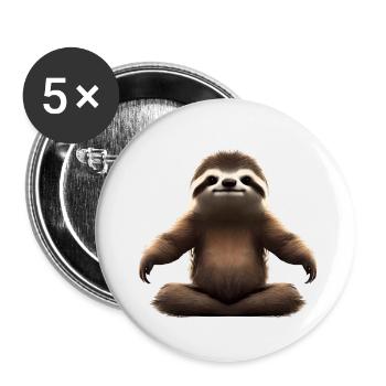 Yoga Paresseux Yogi Yoga Trainer Asana Yoga Sport - Lot de 5 petits badges (25 mm) - blanc - Devant