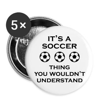 Fußball Football - Lot de 5 petits badges (25 mm) - blanc - Devant