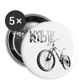 Live to Ride - Buttons small 1''/25 mm (5-pack) - white - Front