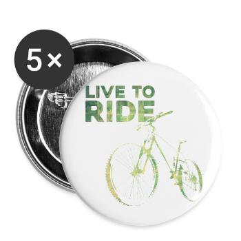 Live to Ride - Buttons small 1''/25 mm (5-pack) - white - Front