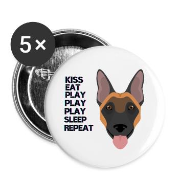 Belgischer Schäferhund Bunt - Buttons klein 25 mm (5er Pack) - Weiß - Vorne