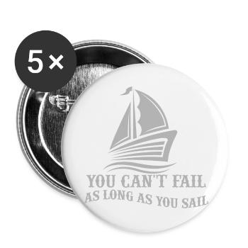 Sailboat with slogan - Buttons small 1''/25 mm (5-pack) - white - Front