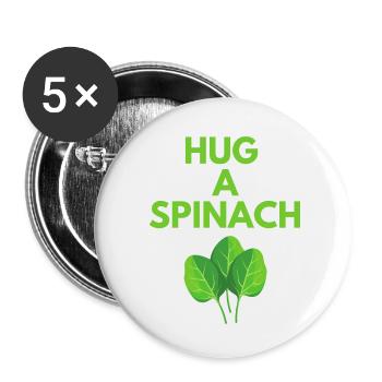 HUG A SPINACH - Buttons small 1''/25 mm (5-pack) - white - Front