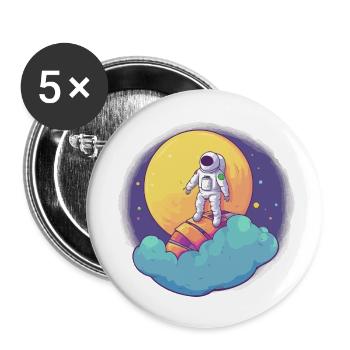 Neil Astronaut - Buttons small 1''/25 mm (5-pack) - white - Front
