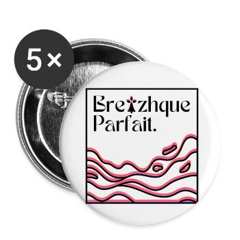 Breizhque parfait ! - Lot de 5 petits badges (25 mm) - blanc - Devant