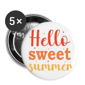 Hello sweet Summer - Buttons klein 25 mm (5er Pack) - Weiß - Vorne
