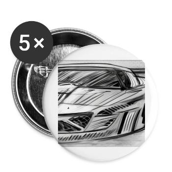 Racecar - Buttons klein 25 mm (5er Pack) - Weiß - Vorne