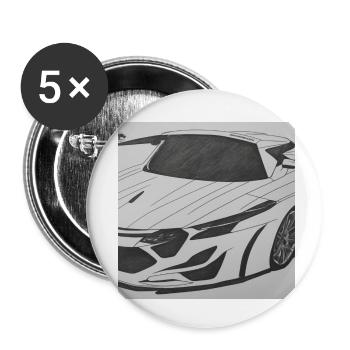 Car - Buttons klein 25 mm (5er Pack) - Weiß - Vorne