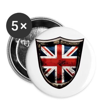 UNION JACK - Lot de 5 petits badges (25 mm) - blanc - Devant