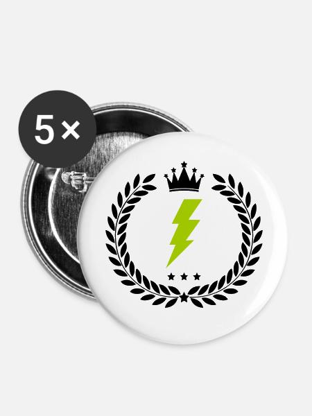 wappen blitz - Buttons klein 25 mm (5er Pack) - Weiß