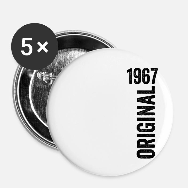 1967 Original Birthday Gift 1967 - Buttons small 1''/25 mm (5-pack) - white