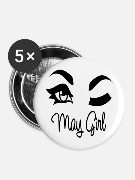 May Girl - Buttons klein 25 mm (5er Pack) - Weiß