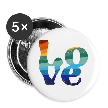 schrift,retro,bunt,typo,abstrakt,bunt,vintage - Buttons klein 25 mm (5er Pack) - Weiß - Vorne