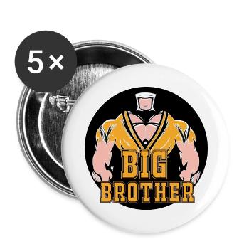 GROßER BRUDER - Buttons klein 25 mm (5er Pack) - Weiß - Vorne