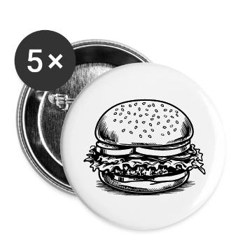 hamburgers, fast food, barbecues, cheeseburgers - Buttons small 1''/25 mm (5-pack) - white - Front