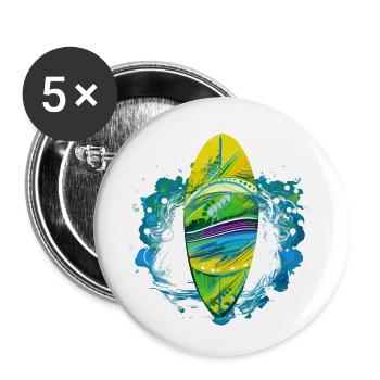 Kanu Kajak - Buttons klein 25 mm (5er Pack) - Weiß - Vorne
