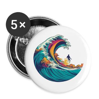 Alex der Surfer - Buttons klein 25 mm (5er Pack) - Weiß - Vorne