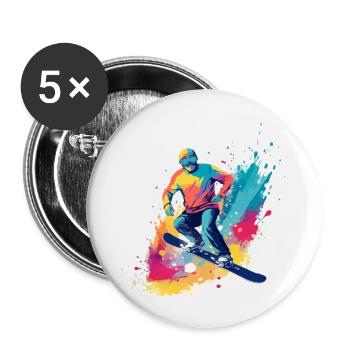 Polo Snowboard - Buttons klein 25 mm (5er Pack) - Weiß - Vorne