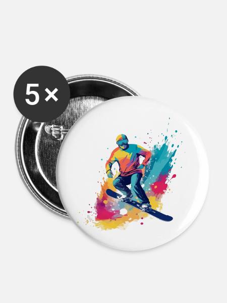 Polo Snowboard - Buttons klein 25 mm (5er Pack) - Weiß