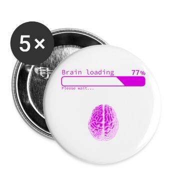 Charge cérébrale - Lot de 5 petits badges (25 mm) - blanc - Devant