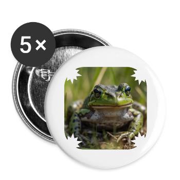 Sei kein Frosch heißt es in einer Redewendung - Buttons klein 25 mm (5er Pack) - Weiß - Vorne