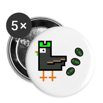 Huhn mit Krypto-Eiern - Buttons klein 25 mm (5er Pack) - Weiß - Vorne