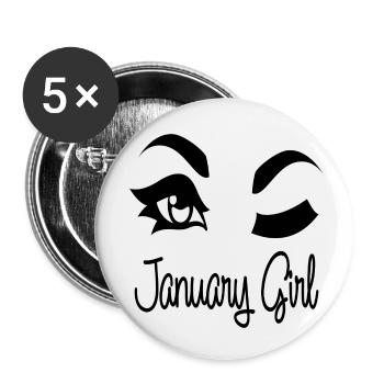January Girl - Buttons small 1''/25 mm (5-pack) - white - Front