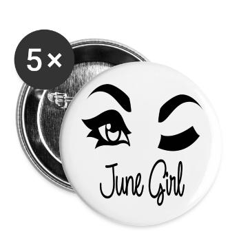 June Girl - Buttons small 1''/25 mm (5-pack) - white - Front
