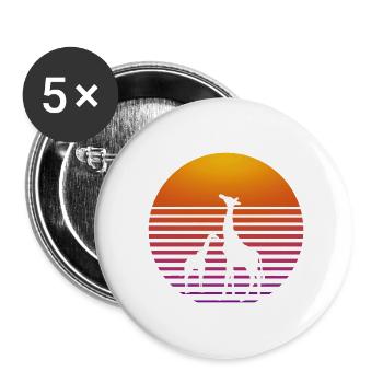 Retro sunset gazelles - Buttons small 1''/25 mm (5-pack) - white - Front