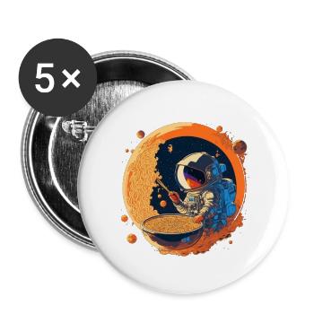 Interstellar Noodles, Fueling Astronauts - Buttons small 1''/25 mm (5-pack) - white - Front
