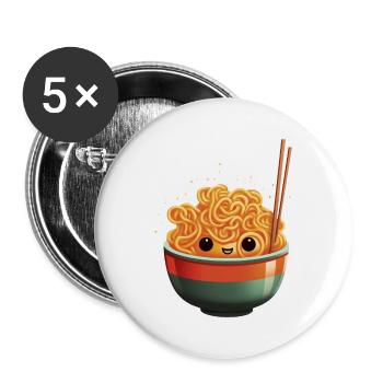 Süße Ramen Suppe - Buttons klein 25 mm (5er Pack) - Weiß - Vorne