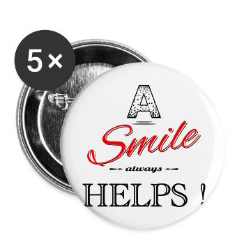 A smile always helps - Buttons small 1''/25 mm (5-pack) - white - Front