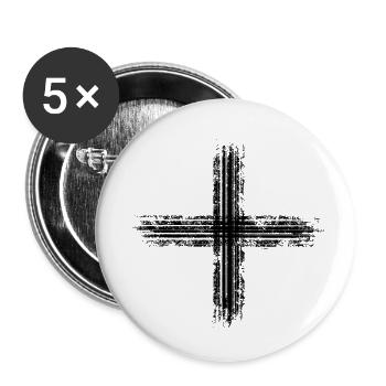 Schwarzes plus - Buttons klein 25 mm (5er Pack) - Weiß - Vorne