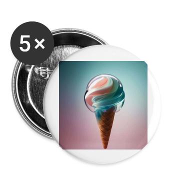 Écoulement de glace - Lot de 5 petits badges (25 mm) - blanc - Devant