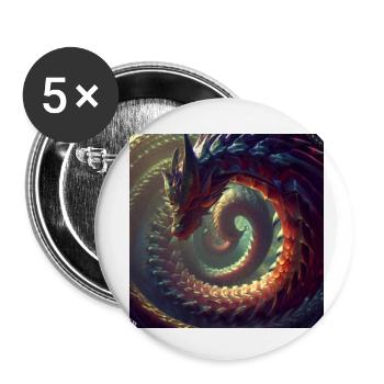 a Thousand tall dragon - Buttons small 1''/25 mm (5-pack) - white - Front