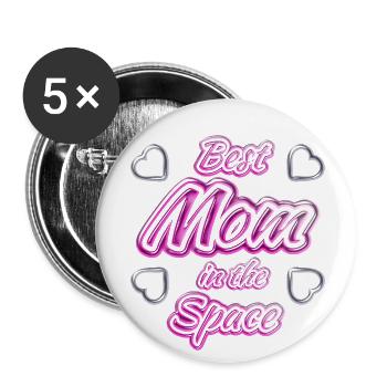 Muttertag - Buttons klein 25 mm (5er Pack) - Weiß - Vorne