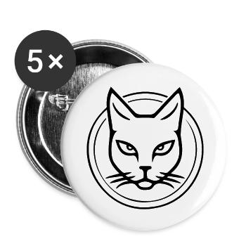 Cat Cat Kitten Cat Lady - Buttons small 1''/25 mm (5-pack) - white - Front