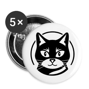 Cat Cat Kitten Cat Lady - Buttons small 1''/25 mm (5-pack) - white - Front