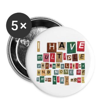 Zeitschriftenbuchstaben ausschneiden - Buttons klein 25 mm (5er Pack) - Weiß - Vorne