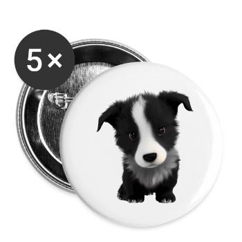 Propriétaires de chiens Border Collie Chiens Amoureux des chiens - Lot de 5 petits badges (25 mm) - blanc - Devant