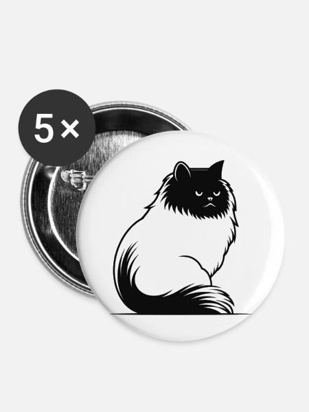 🐾Minimalist Cat Cutie😻💖✨🌸 - Buttons klein 25 mm (5er Pack) - Weiß